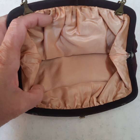 Small Vintage Fabric wristlet evening bag - Picture 9 of 9